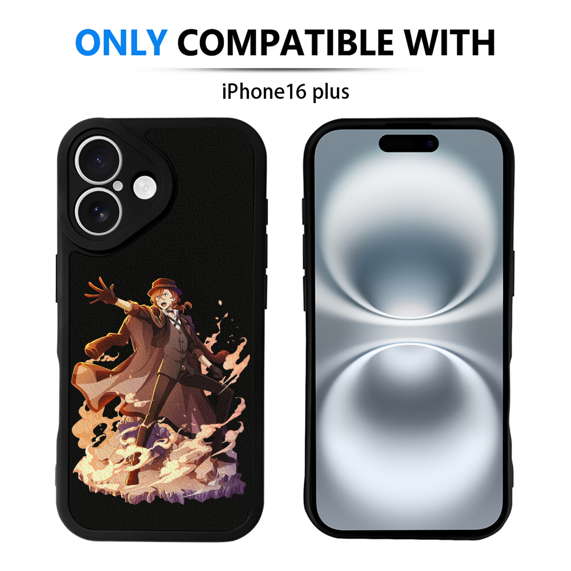 （画像用） 文豪ストレイドッグス Bungo Stray Dogs 【iPhone 16シリーズ対応】シリコンスマホケース（レザー調） 材質：シリコン